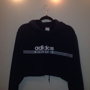 ADIDAS cropped navy blue hoodie